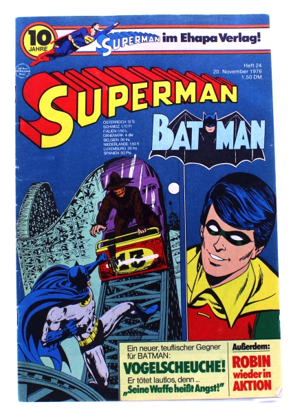 DC Comics Superman Batman Comic Nr. 24 (1976): Ein neuer, teuflischer Gegner für Batman: Scarecrow - die Vogelscheuche! von Ehapa